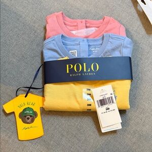 Ralph Lauren Kids' Pink, Blue, and Yellow Polo Set